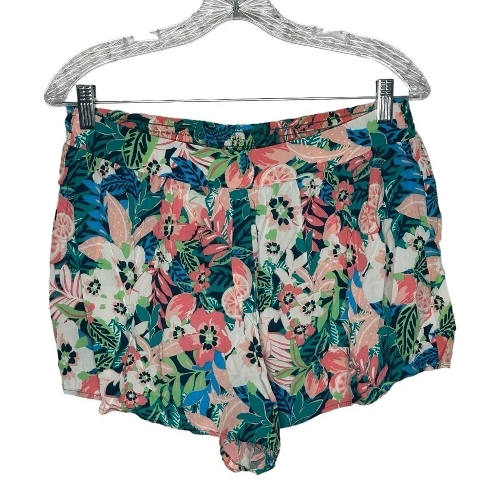 Love & Piece Collective Tropical Print Rayon Shorts NWOT